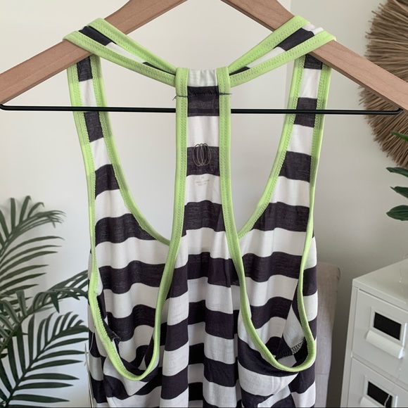 NWT Balance Collection Charcoal + White Striped Racerback Yoga Tank Top Medium - Picture 6 of 11